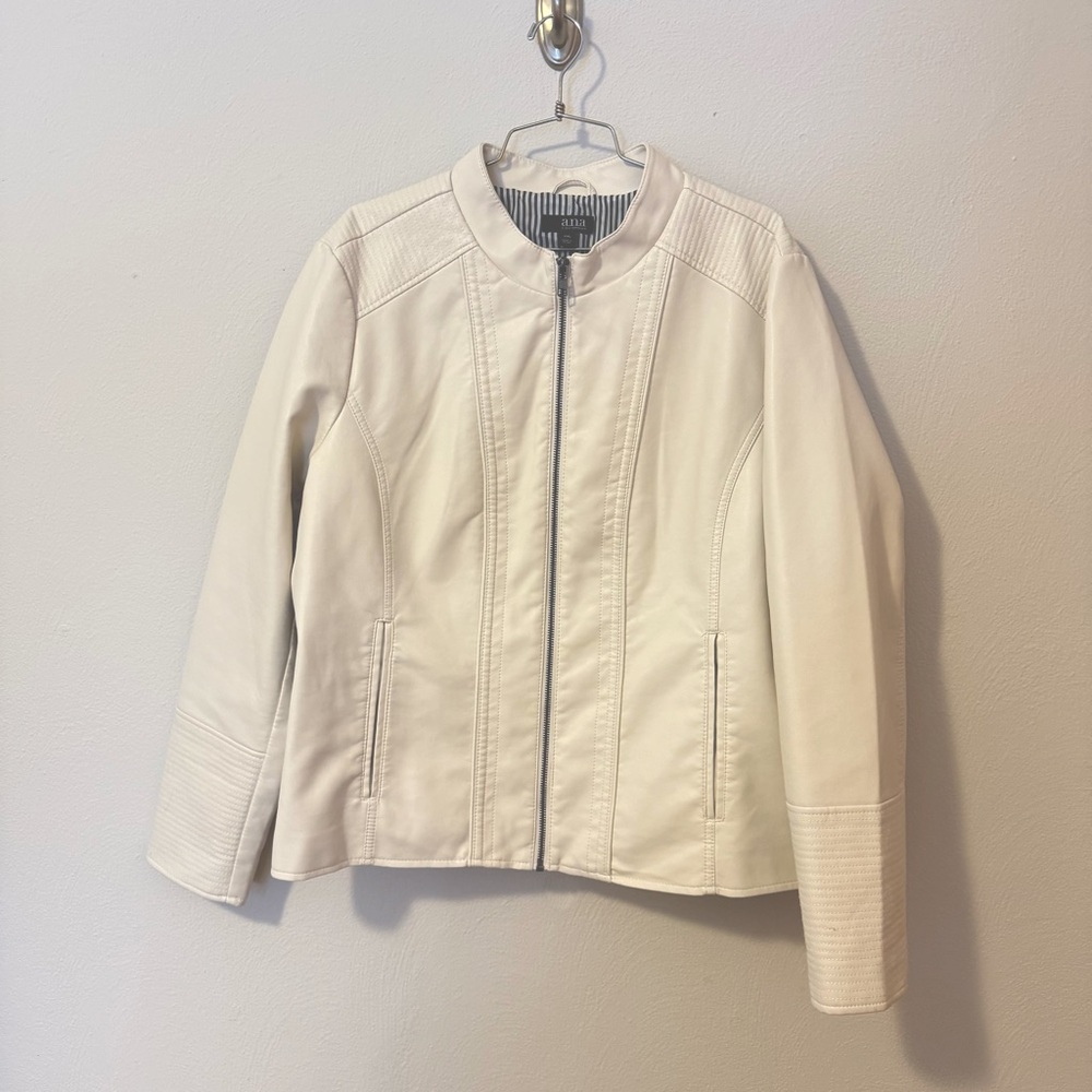 a.n.a. Off-White Faux Leather Jacket